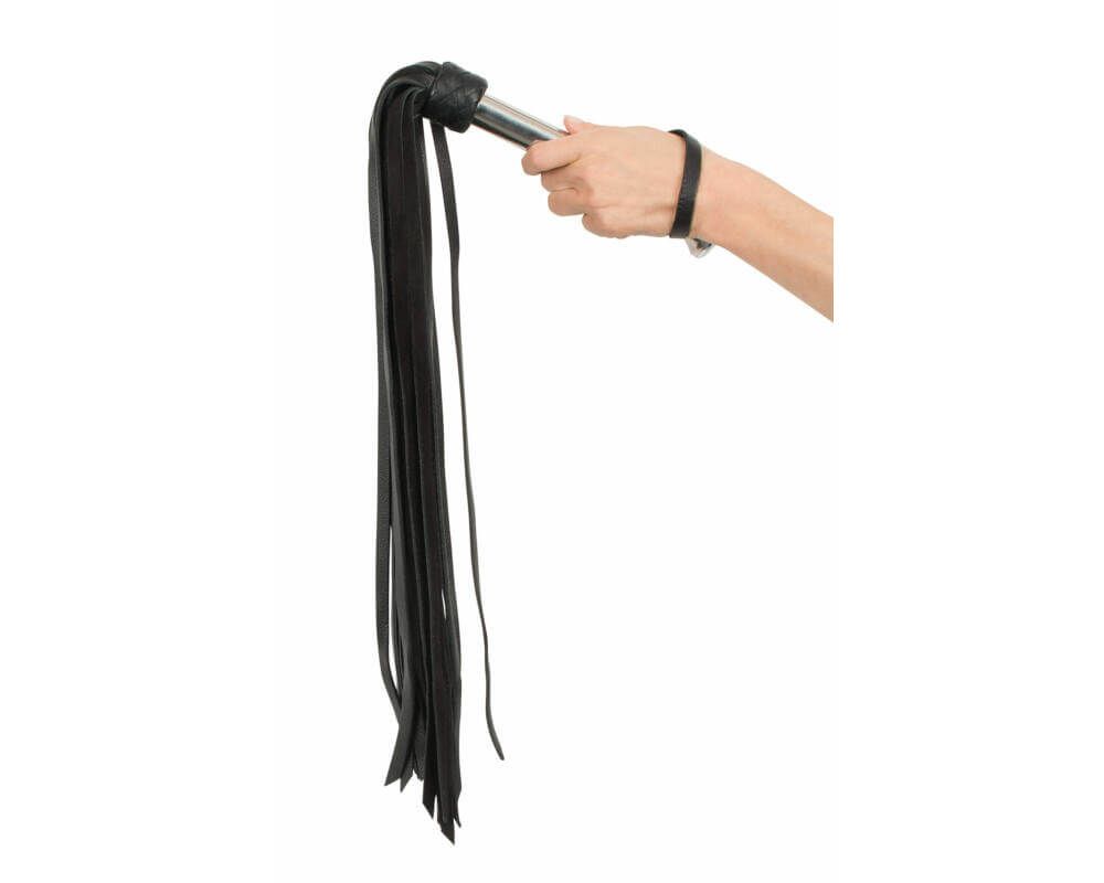 ZADO - hosszú, extra erős bőr korbács (fekete)