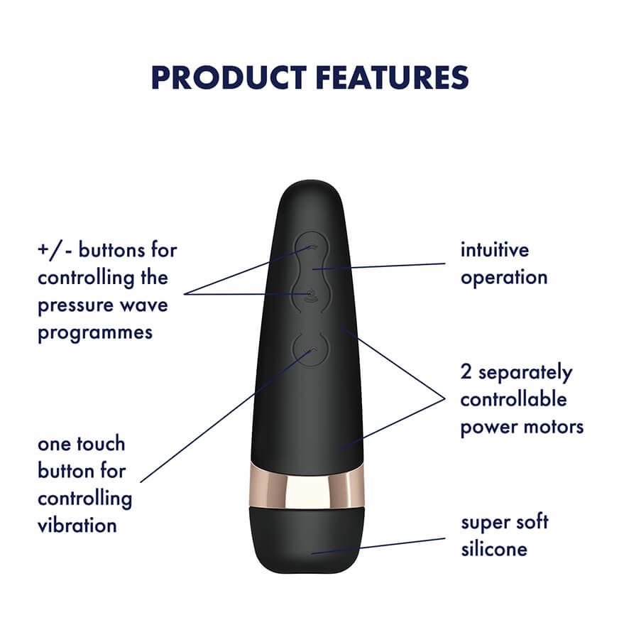 Satisfyer Pro 3+ - vízálló, akkus csiklóizgató vibrátor (fekete)
