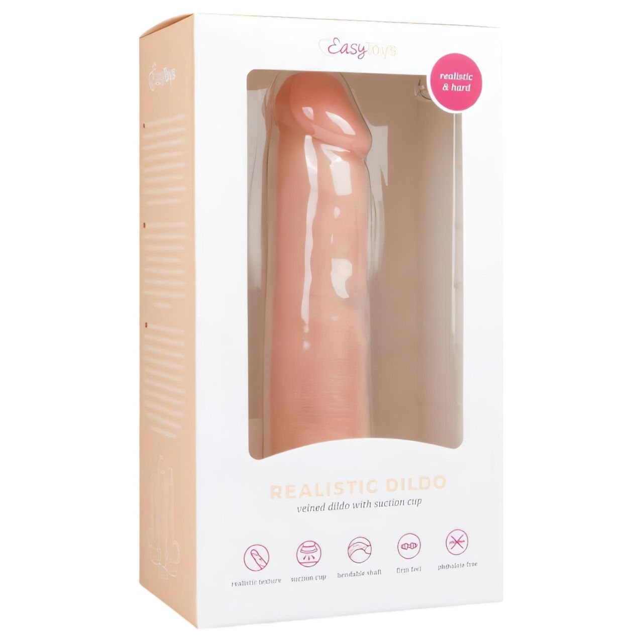 Easytoys - tapadótalpas élethű dildó (20,5cm) - natúr