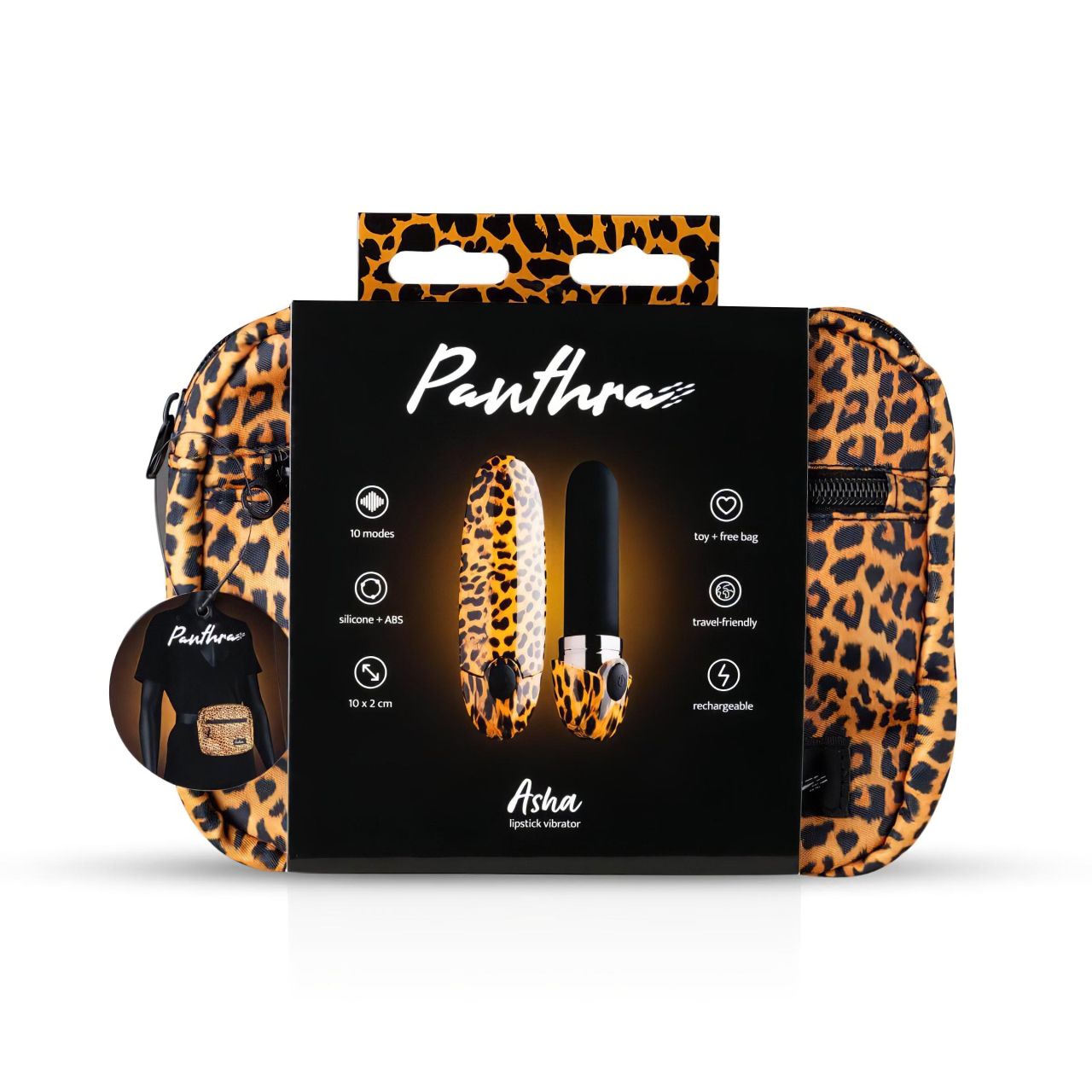 Panthra Asha - akkus rúzs vibrátor (leopárd-fekete) Panthra Asha - akkus rúzs vibrátor (leopárd-fekete)