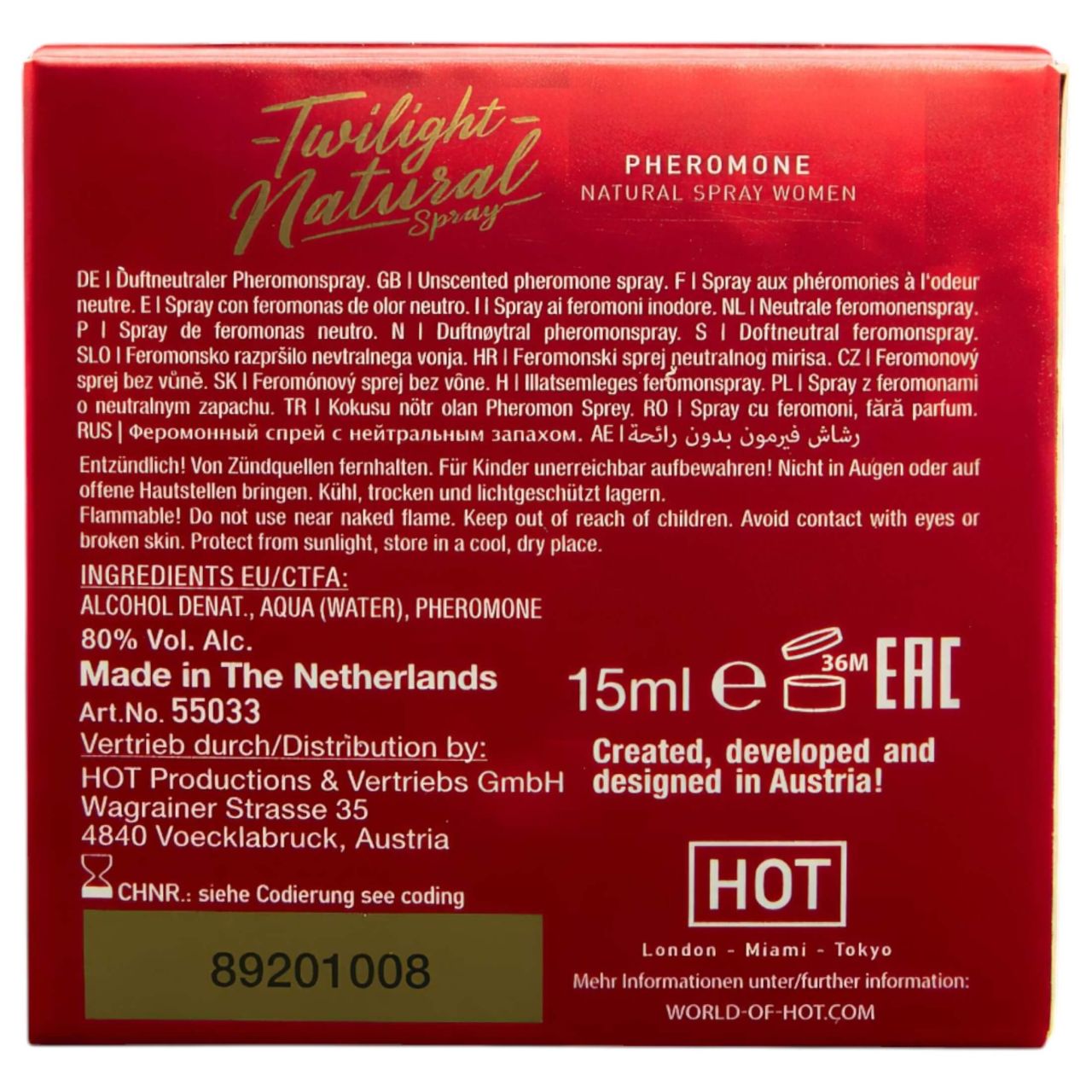 HOT Twilight Natural - feromon parfüm nőknek (15ml) - illatmentes HOT Twilight Natural - feromon parfüm nőknek (15ml) - illatmentes