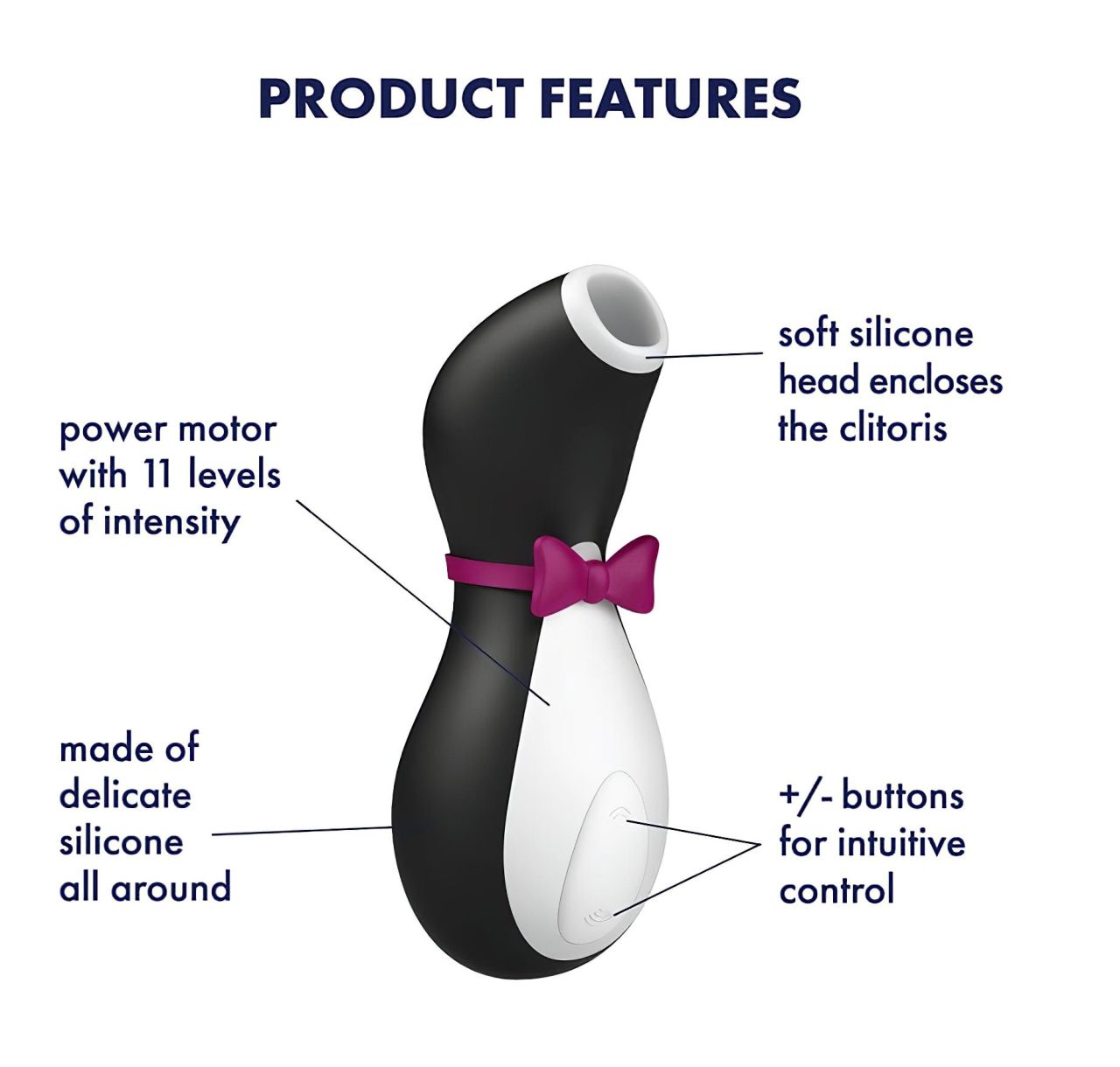 Satisfyer Penguin - akkus, vízálló csiklóizgató (fekete-fehér)