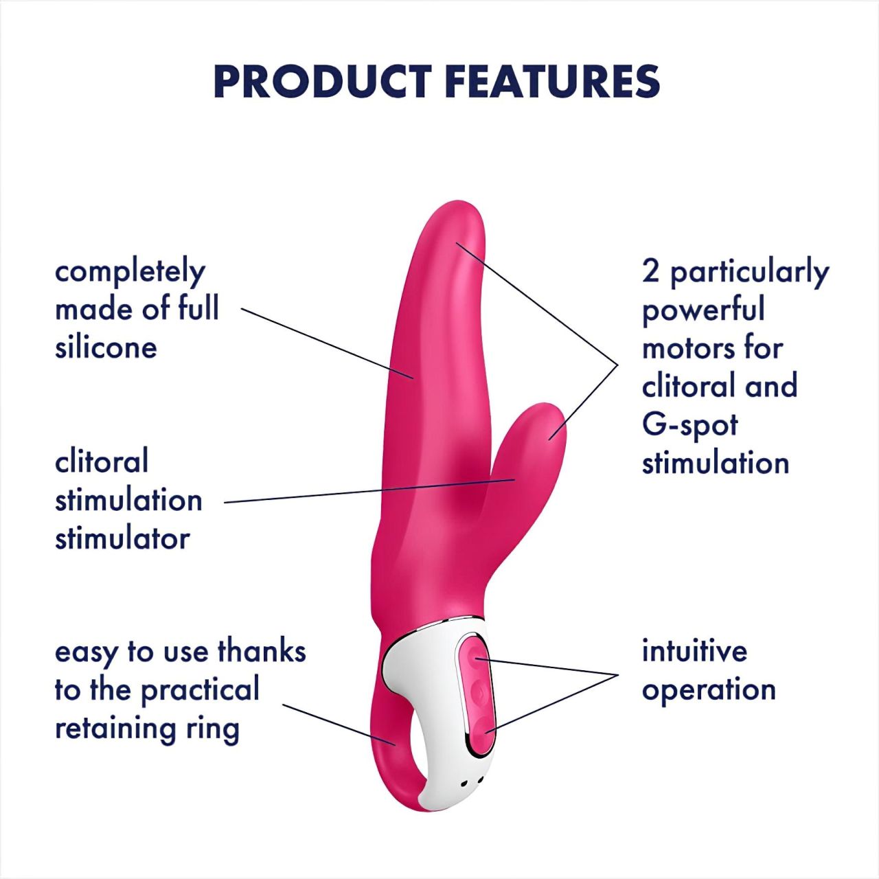 Satisfyer Mr. Rabbit - vízálló, akkus csiklókaros vibrátor (pink)