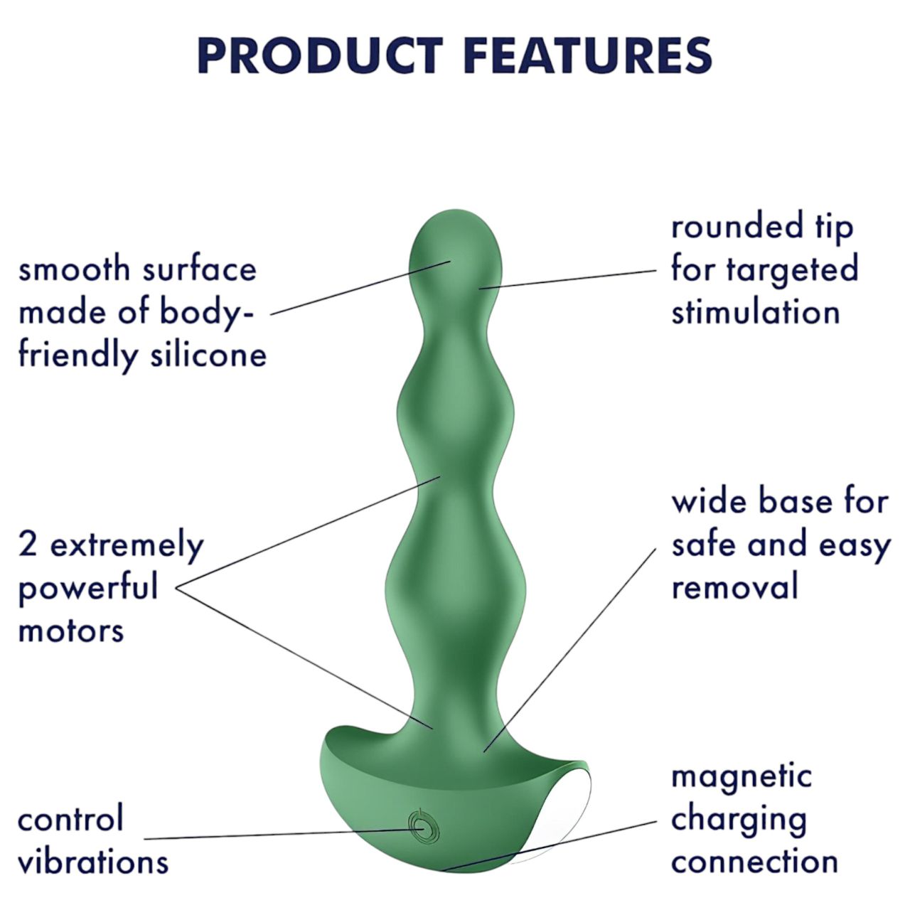 Satisfyer Lolli-Plug 2 - akkus, vízálló anál vibrátor (zöld) Satisfyer Lolli-Plug 2 - akkus, vízálló anál vibrátor (zöld)