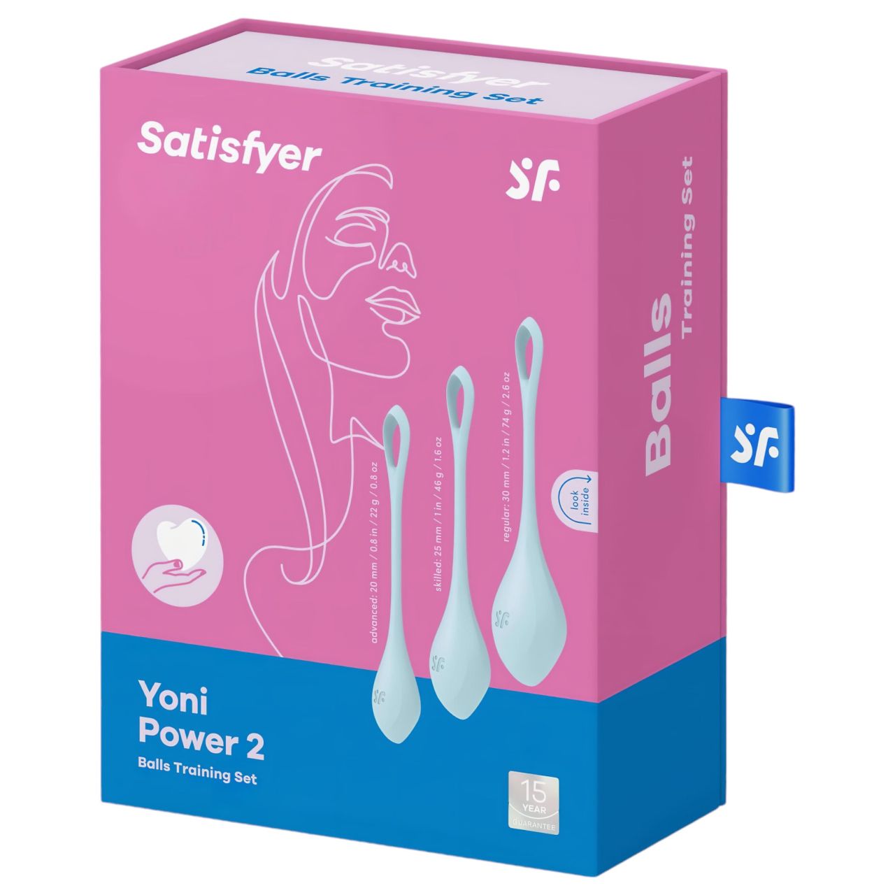 Satisfyer Yoni Power 2 - gésagolyó szett - kék (3 részes)