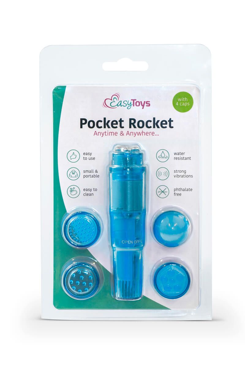 Easytoys Pocket Rocket - vibrátoros szett - kék (5 részes)