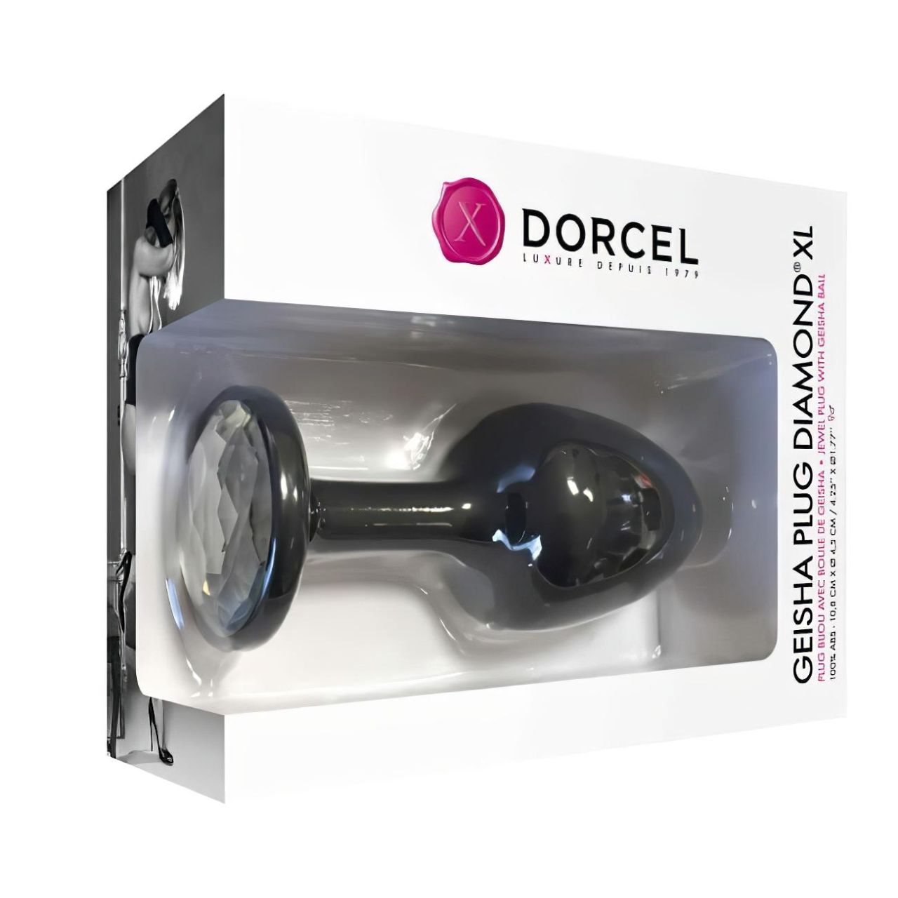 Dorcel Geisha Plug Diamond XL - fehér köves anál plug (fekete) Dorcel Geisha Plug Diamond XL - fehér köves anál plug (fekete)