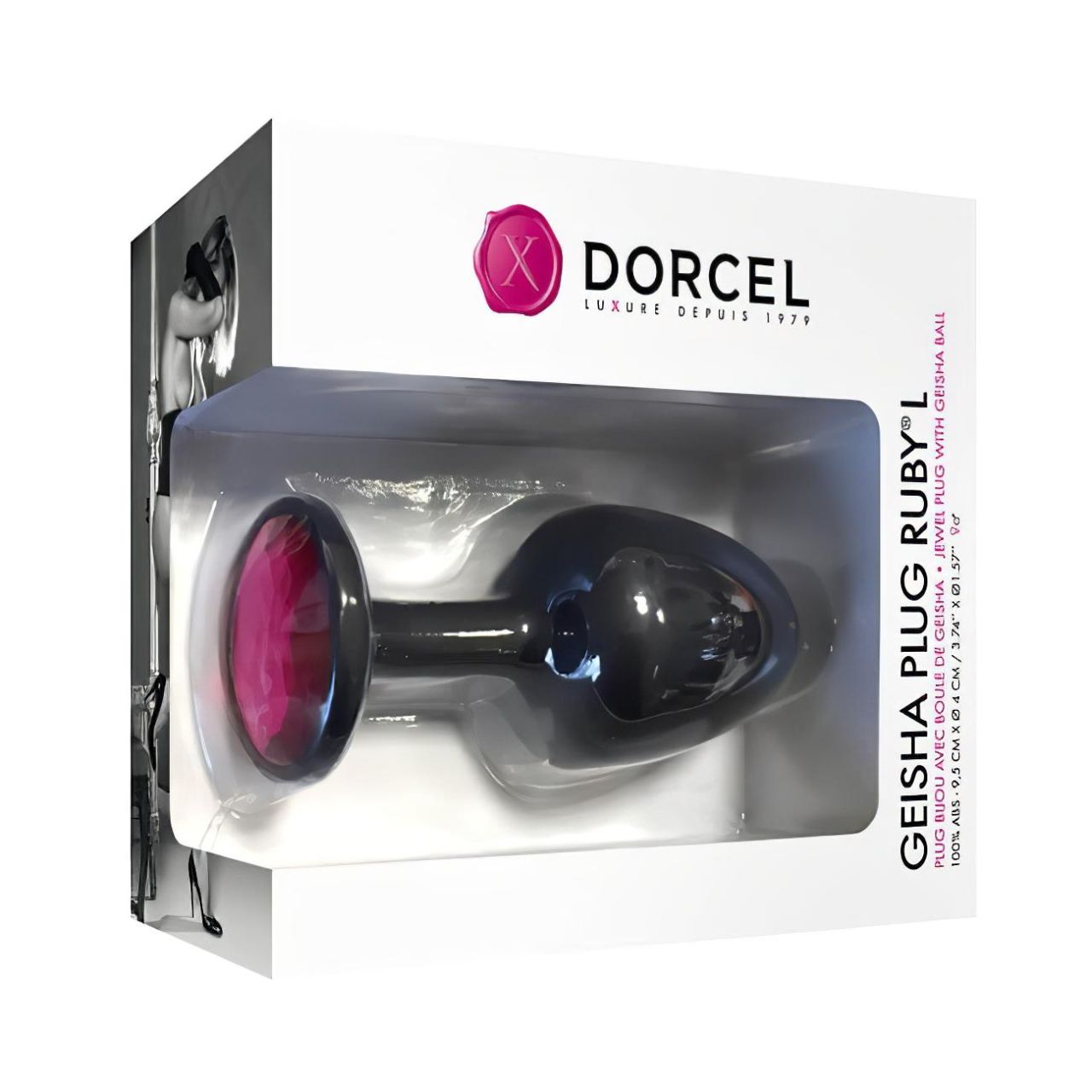 Dorcel Geisha Plug Ruby L - pink köves anál plug (fekete) Dorcel Geisha Plug Ruby L - pink köves anál plug (fekete)