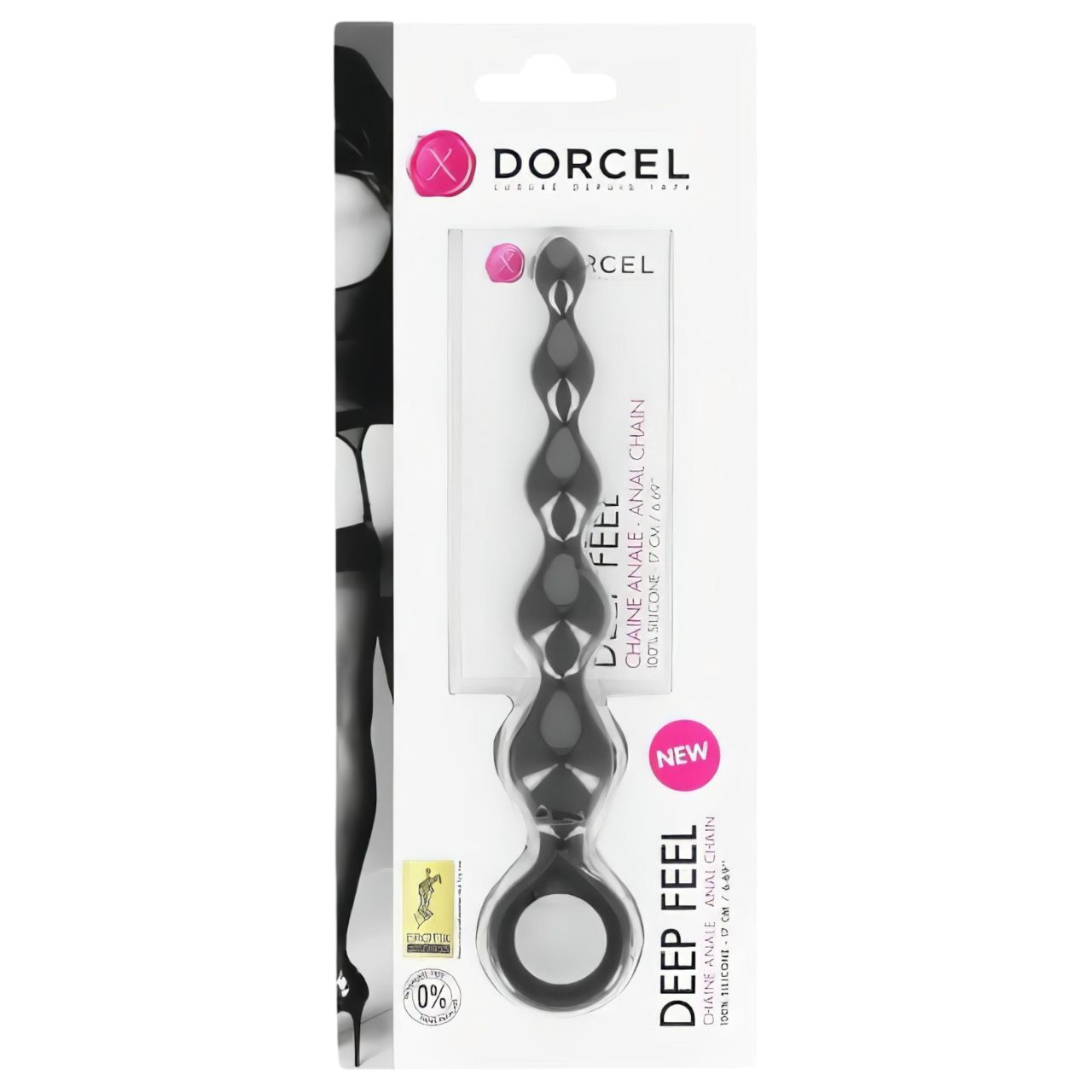 Dorcel Deep Feel - gyöngyös anál dildó (fekete)