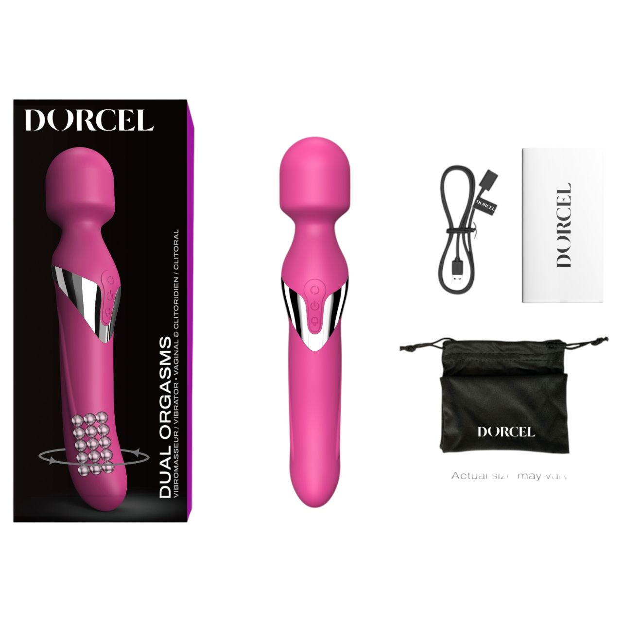 Dorcel Dual Orgasms - akkus, 2in1 masszírozó vibrátor (pink)