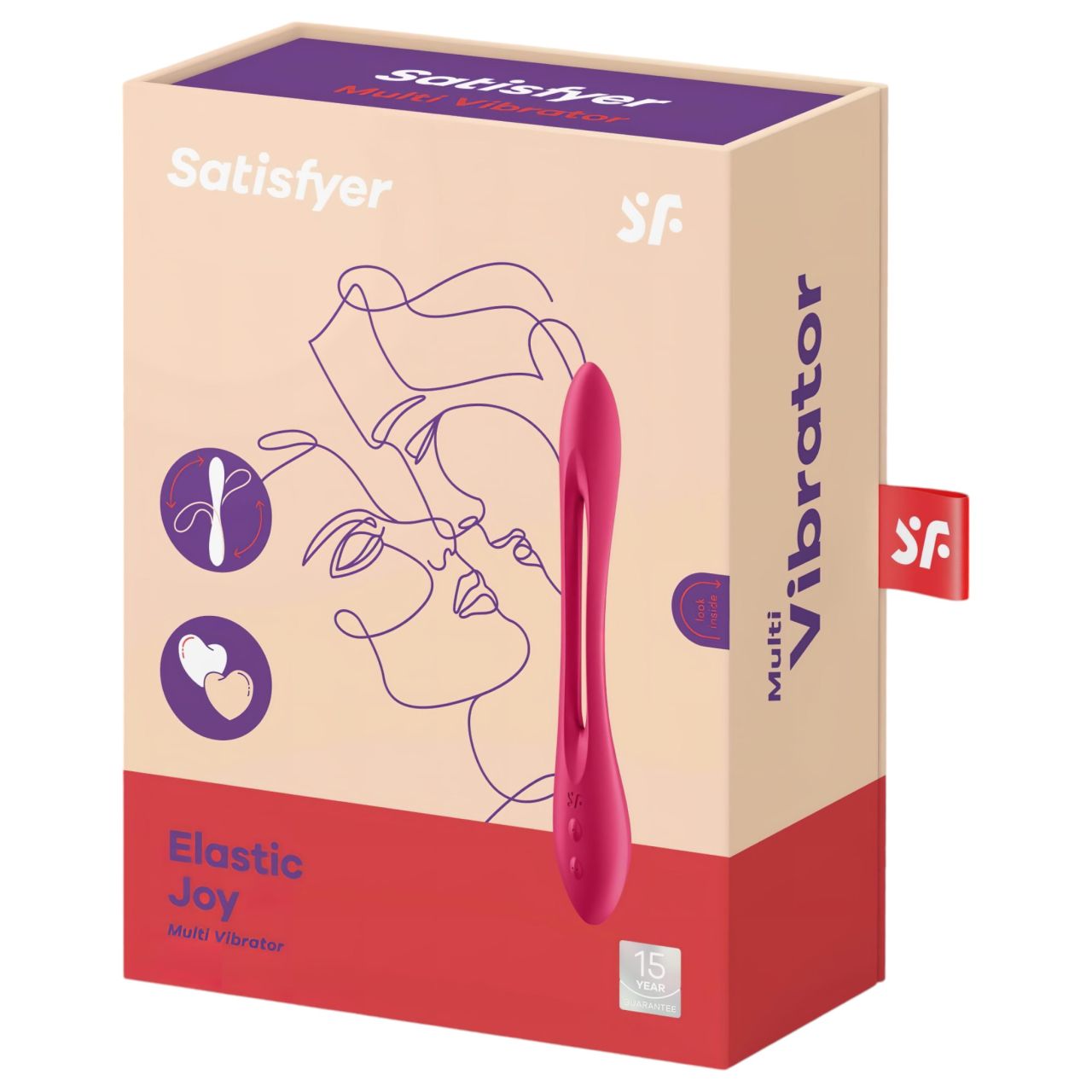 Satisfyer Elastic Joy - akkus, flexibilis párvibrátor (piros)