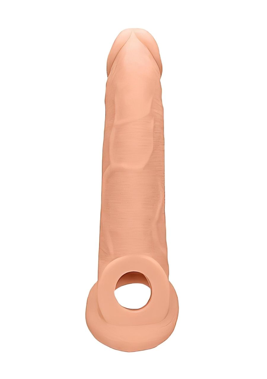 RealRock Penis Sleeve 9 - péniszköpeny (21,5cm) - natúr