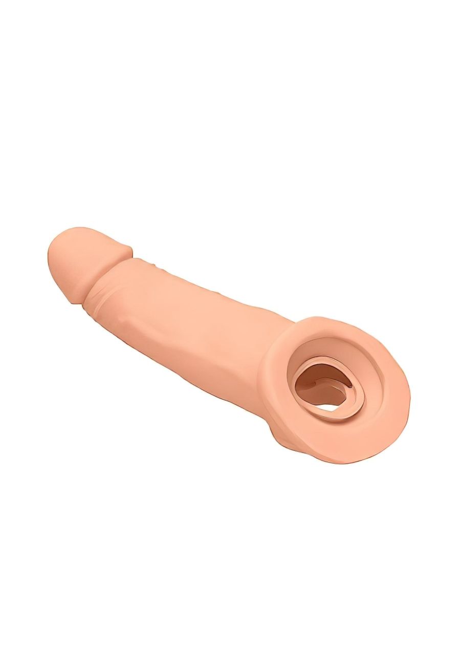 RealRock Penis Sleeve 9 - péniszköpeny (21,5cm) - natúr