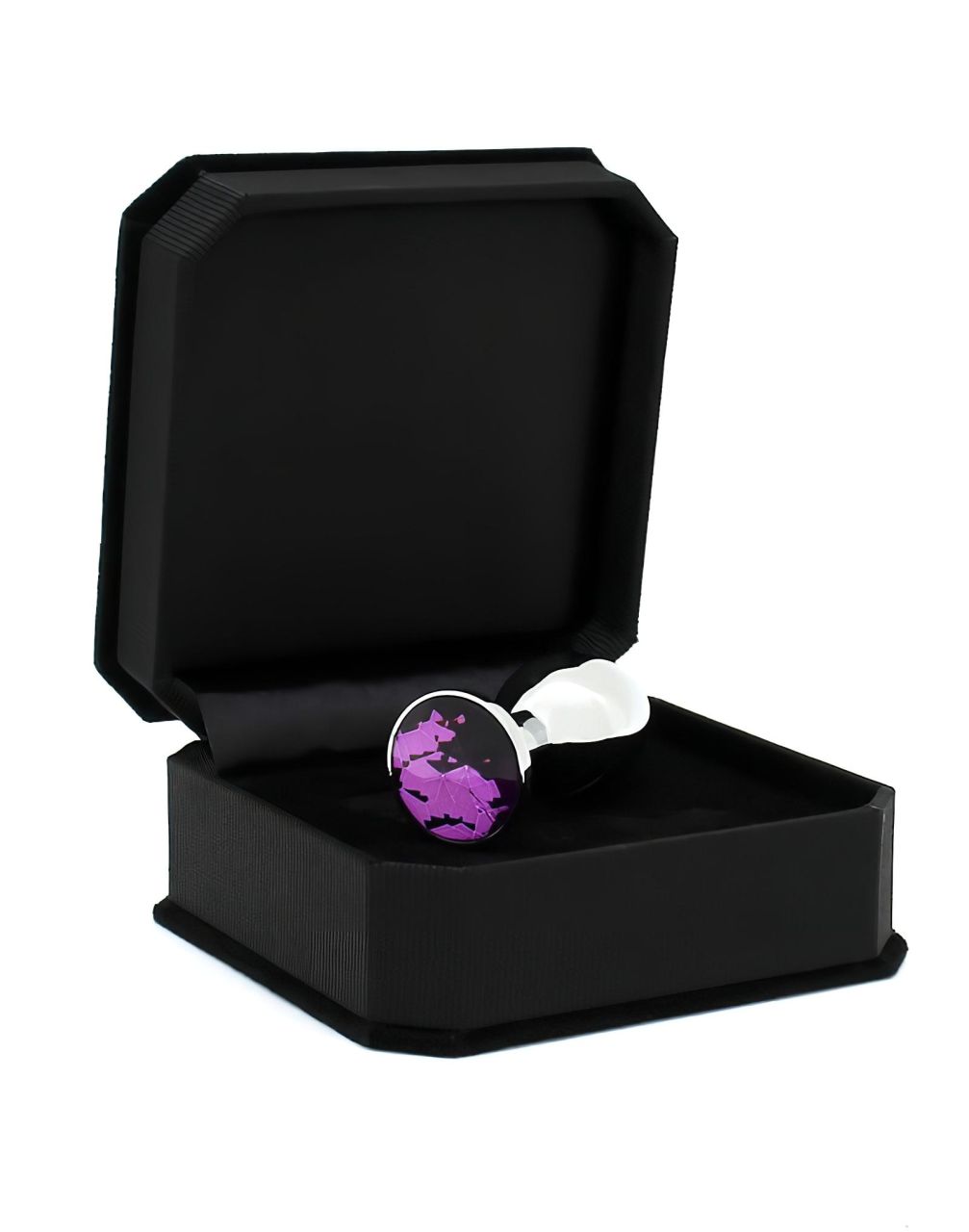 Rimba XS - lila köves, fém anál plug (ezüst) Rimba XS - lila köves, fém anál plug (ezüst)