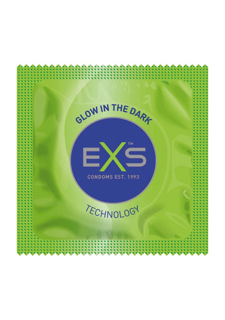 EXS Glow - vegán világító óvszer (3 db)