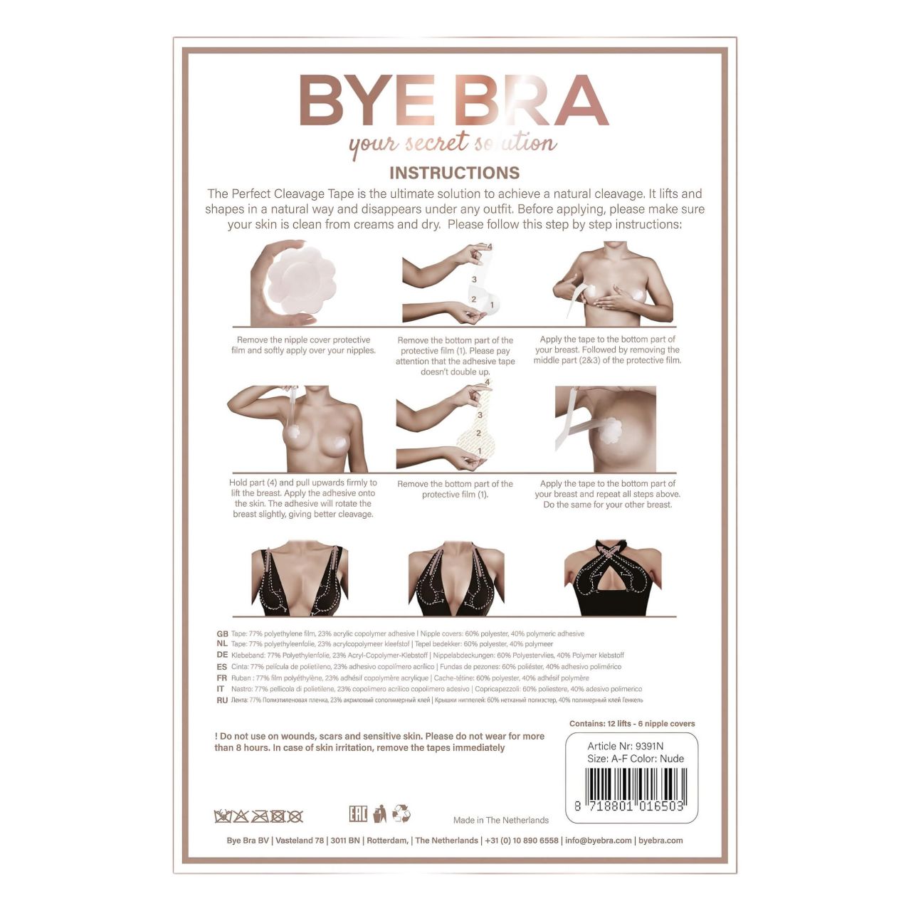 Bye Bra Perfect A-F - láthatatlan mellemelő tapasz - nude (12db) Bye Bra Perfect A-F - láthatatlan mellemelő tapasz - nude (12db)