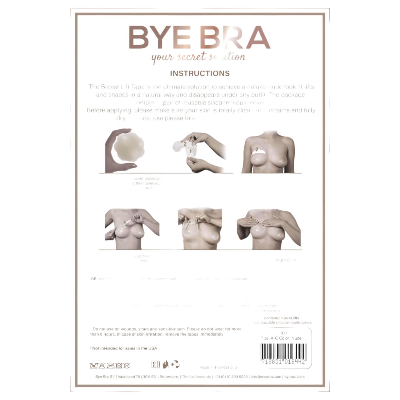 / Bye Bra A-C - láthatatlan mellemelő tapasz - nude (8db) / Bye Bra A-C - láthatatlan mellemelő tapasz - nude (8db)