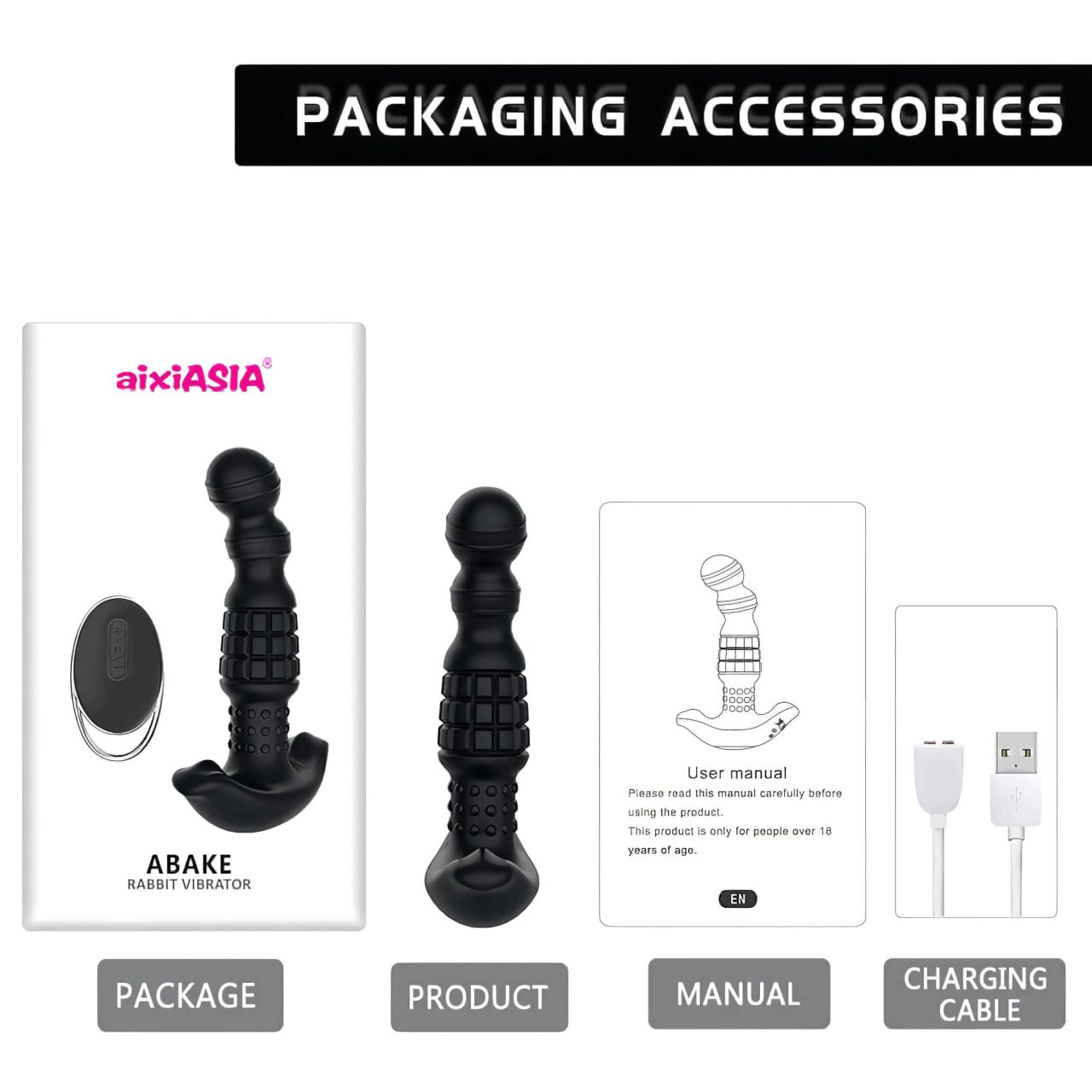 Aixiasia Abake - forgó anál vibrátor (fekete) Aixiasia Abake - forgó anál vibrátor (fekete)