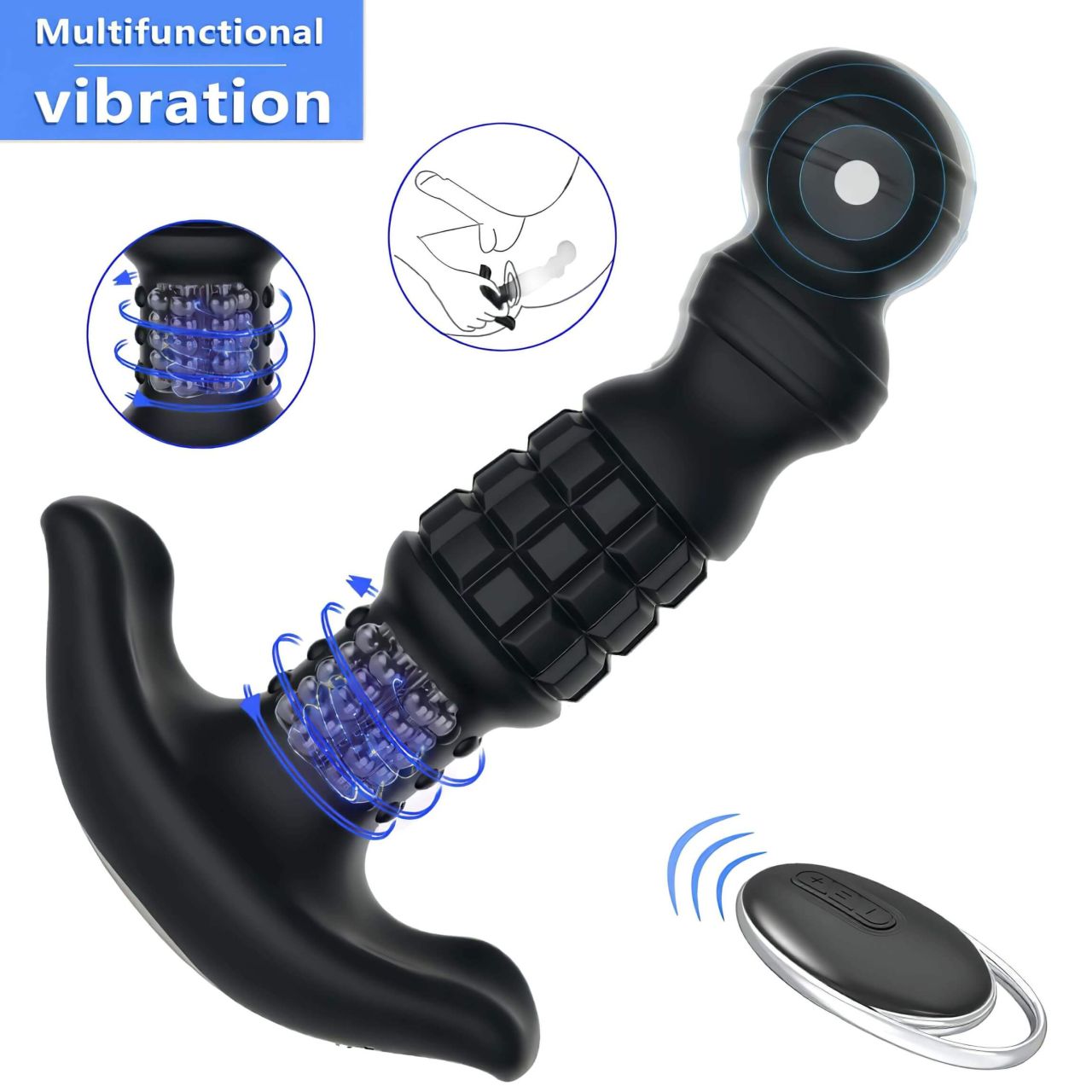 Aixiasia Abake - forgó anál vibrátor (fekete) Aixiasia Abake - forgó anál vibrátor (fekete)