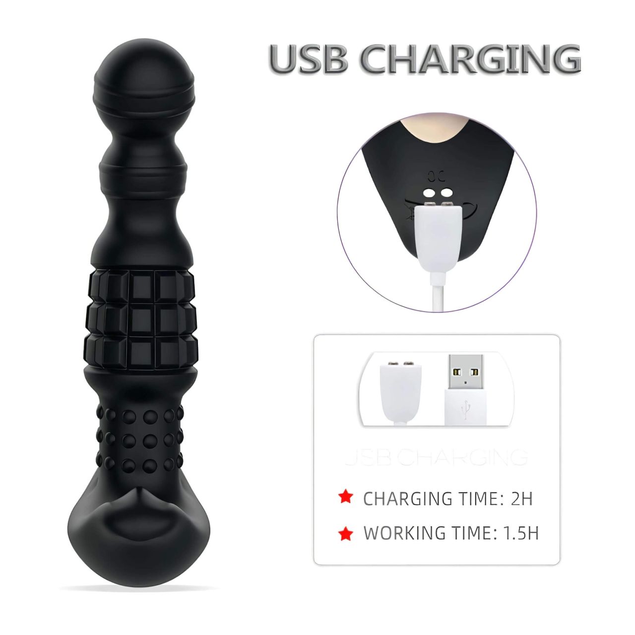 Aixiasia Abake - forgó anál vibrátor (fekete) Aixiasia Abake - forgó anál vibrátor (fekete)