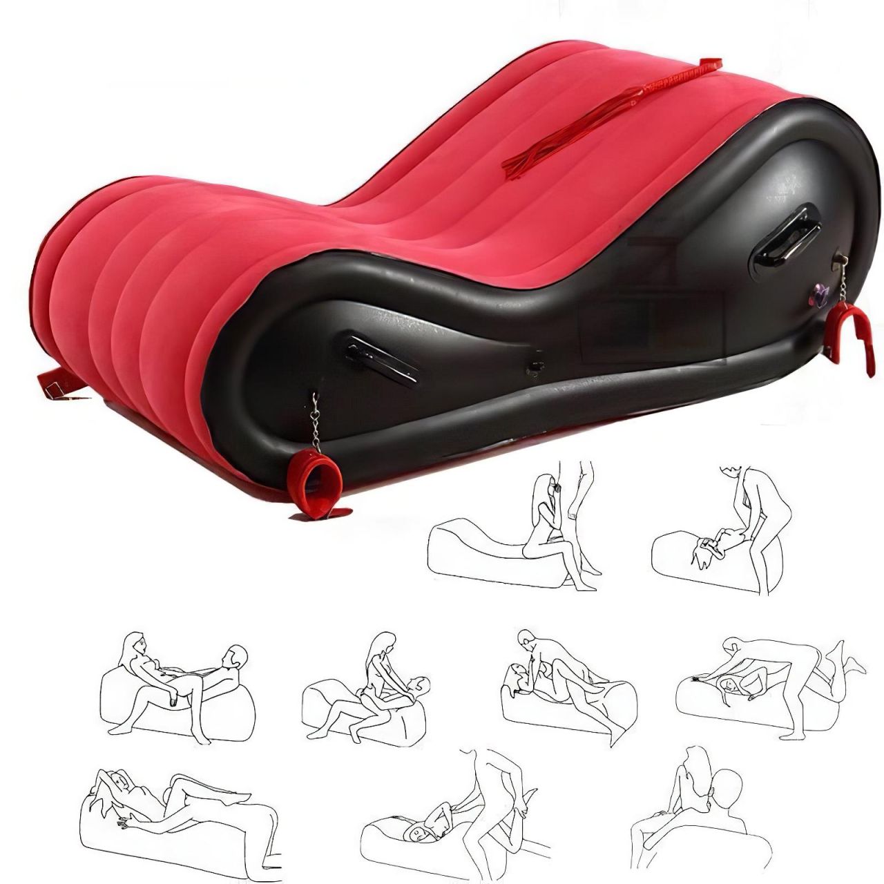 Magic Pillow - Felfújható BDSM szexbútor - bilinccsel - nagy (piros) Magic Pillow - Felfújható BDSM szexbútor - bilinccsel - nagy (piros)