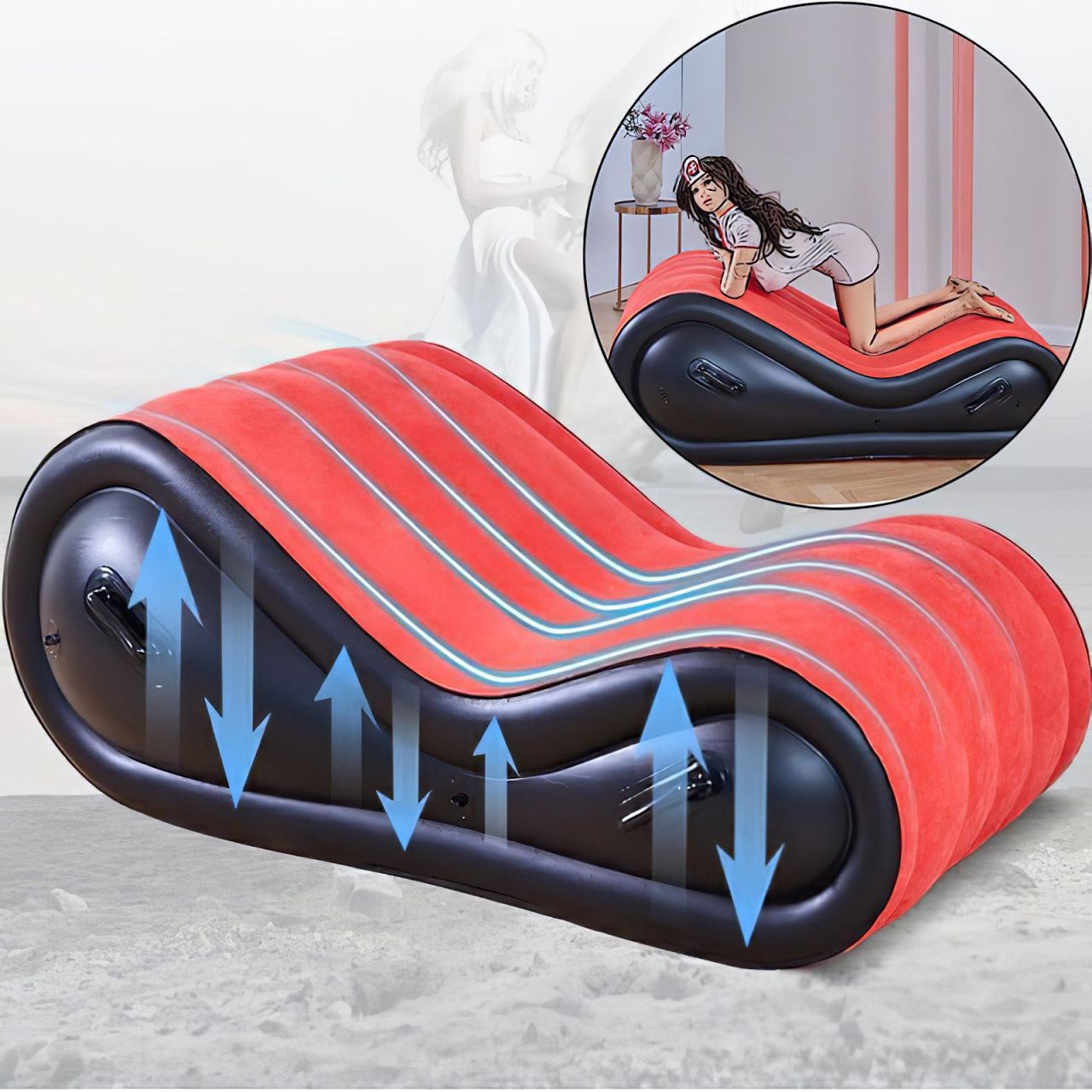 Magic Pillow - Felfújható BDSM szexbútor - bilinccsel - nagy (piros) Magic Pillow - Felfújható BDSM szexbútor - bilinccsel - nagy (piros)