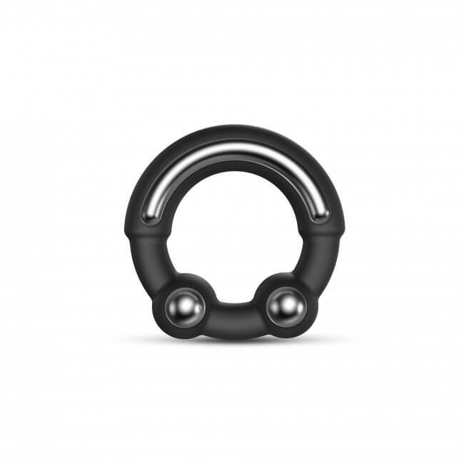 Dorcel Stronger Ring - fém betétes péniszgyűrű (fekete)