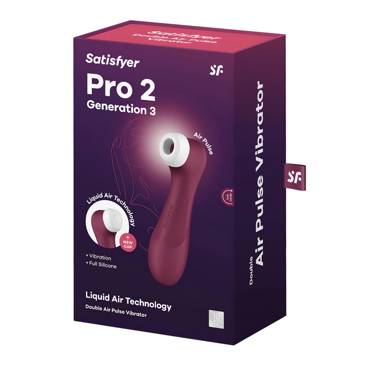 Satisfyer Pro 2 Gen3 - akkus léghullámos csiklóizgató (bordó)