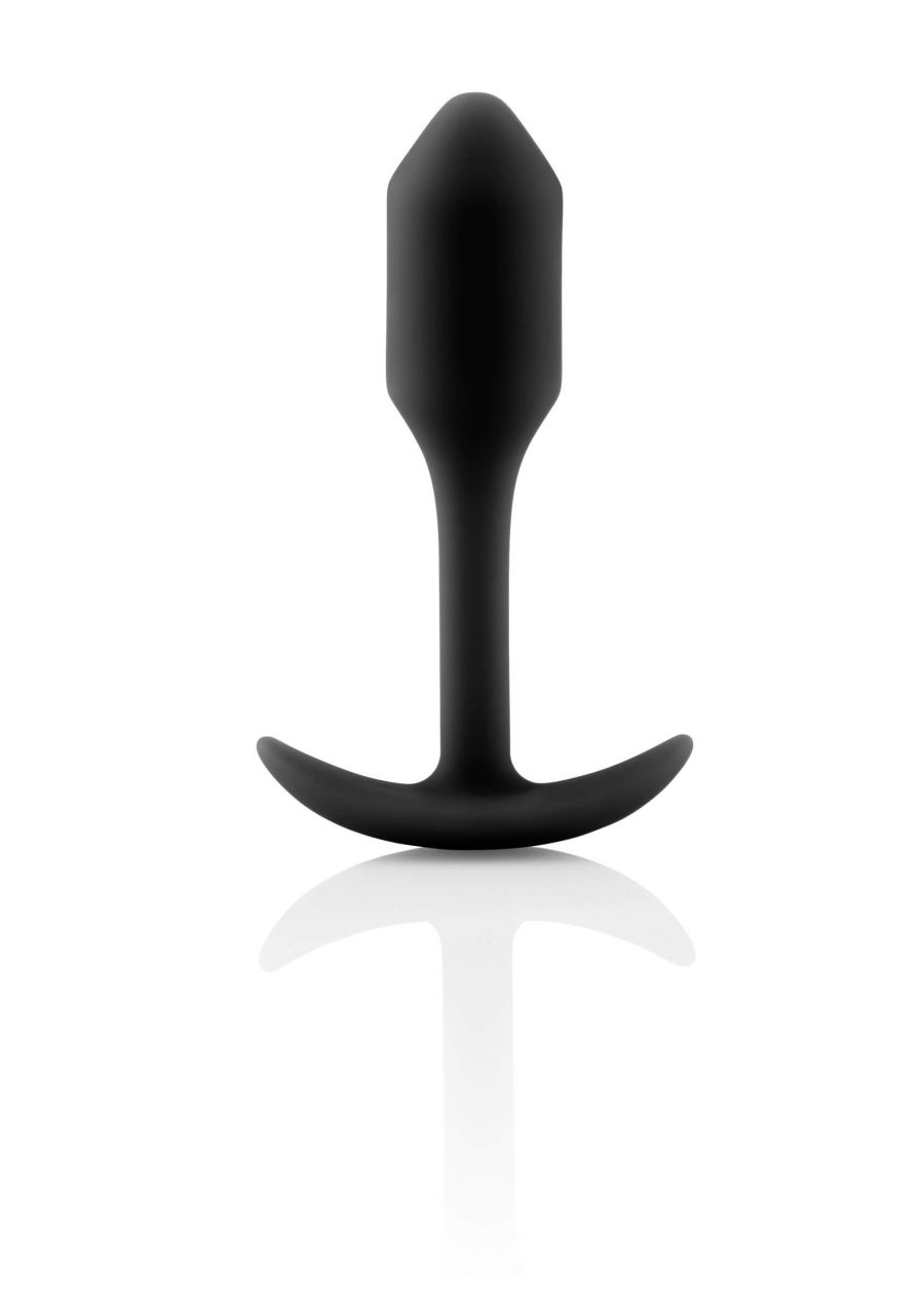 b-vibe Snug Plug 1 - anál dildó belső súllyal (55g) - fekete