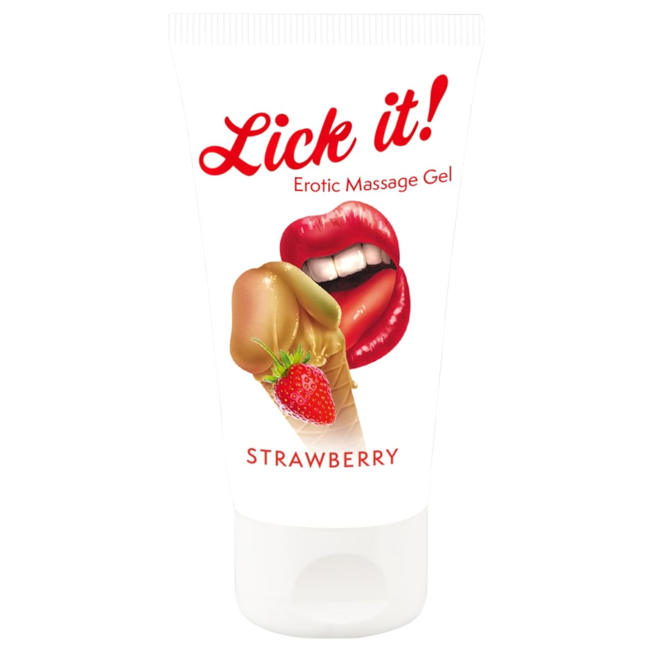 Lick it! - 2in1 ehető síkosító - eper (50ml) Lick it! - 2in1 ehető síkosító - eper (50ml)