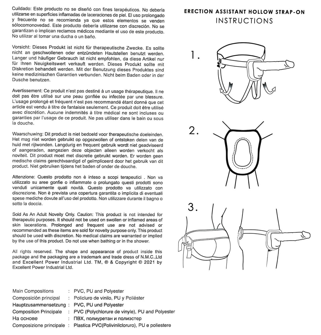 Erection Assistant - üreges felcsatolható dildó (natúr)