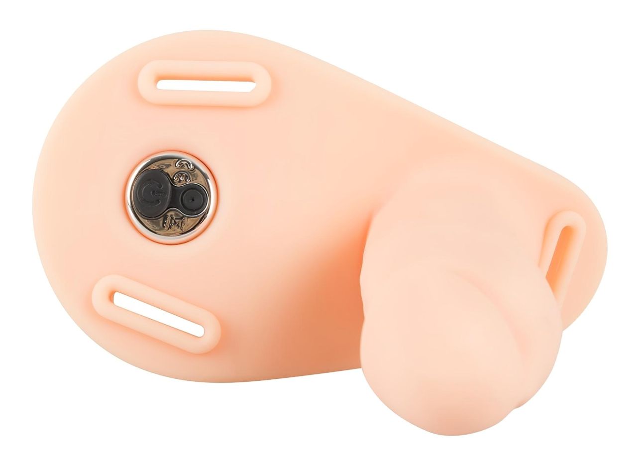 You2Toys - Strap-On - felcsatolható dupla vibrátor (natúr) You2Toys - Strap-On - felcsatolható dupla vibrátor (natúr)