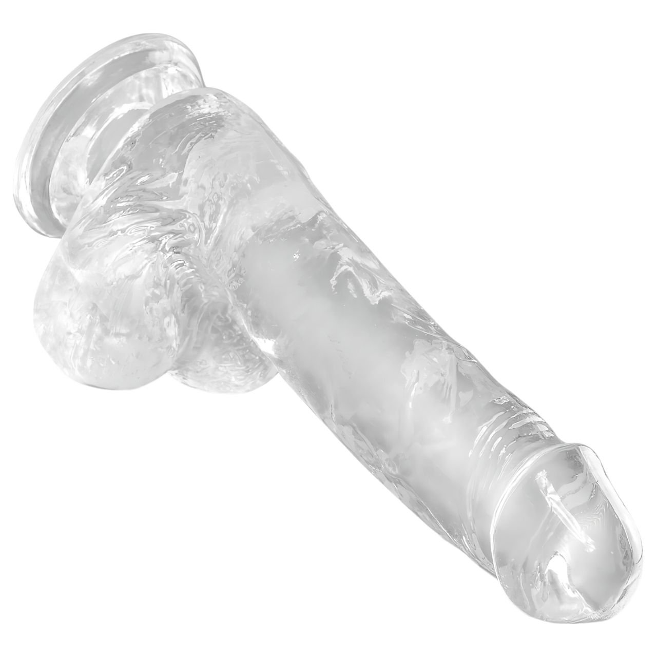 King Cock Clear 6 - tapadótalpas, herés kis dildó (15cm)