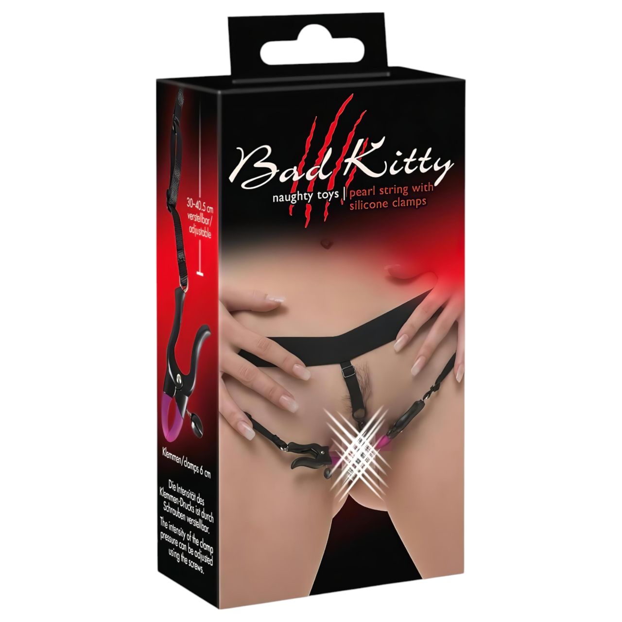 Bad Kitty - intim széthúzó csipesz alsóval - lila-fekete (S-L) Bad Kitty - intim széthúzó csipesz alsóval - lila-fekete (S-L)