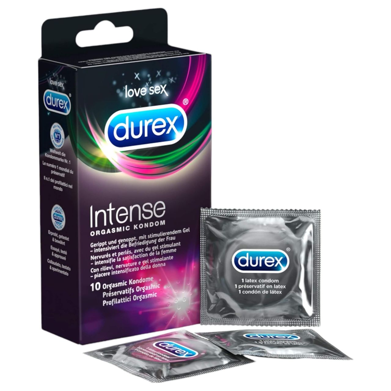 Durex Intense - bordázott és pontozott óvszer (10db) -