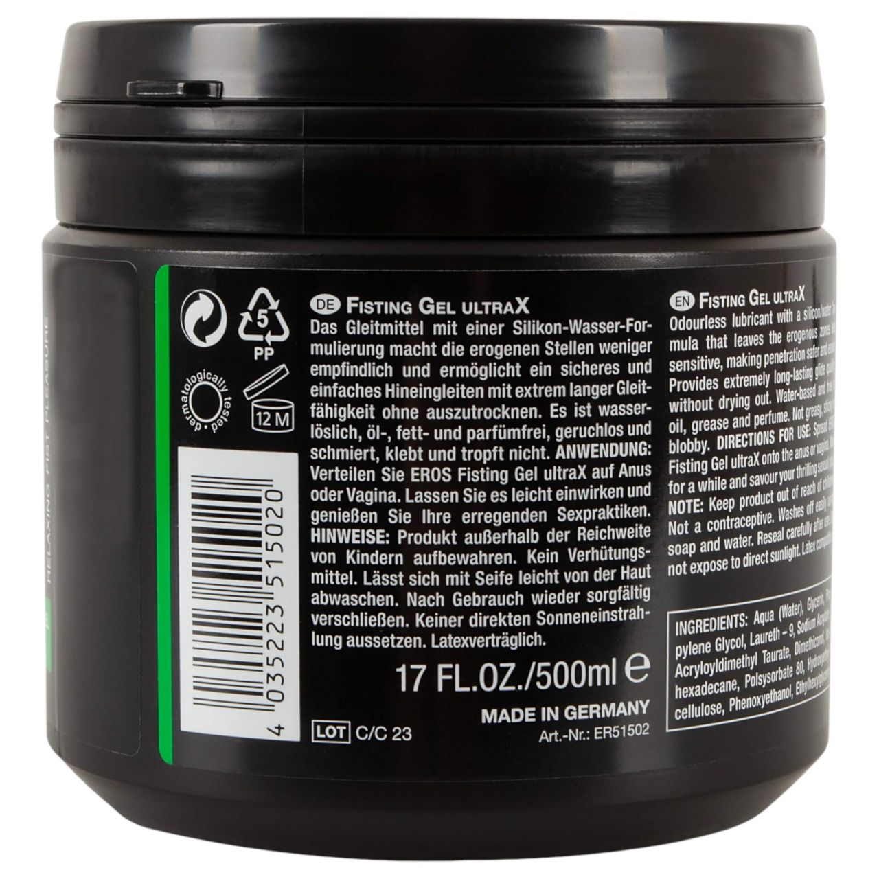 EROS Fisting - (öklöző) síkosító gél (500ml) EROS Fisting - (öklöző) síkosító gél (500ml)