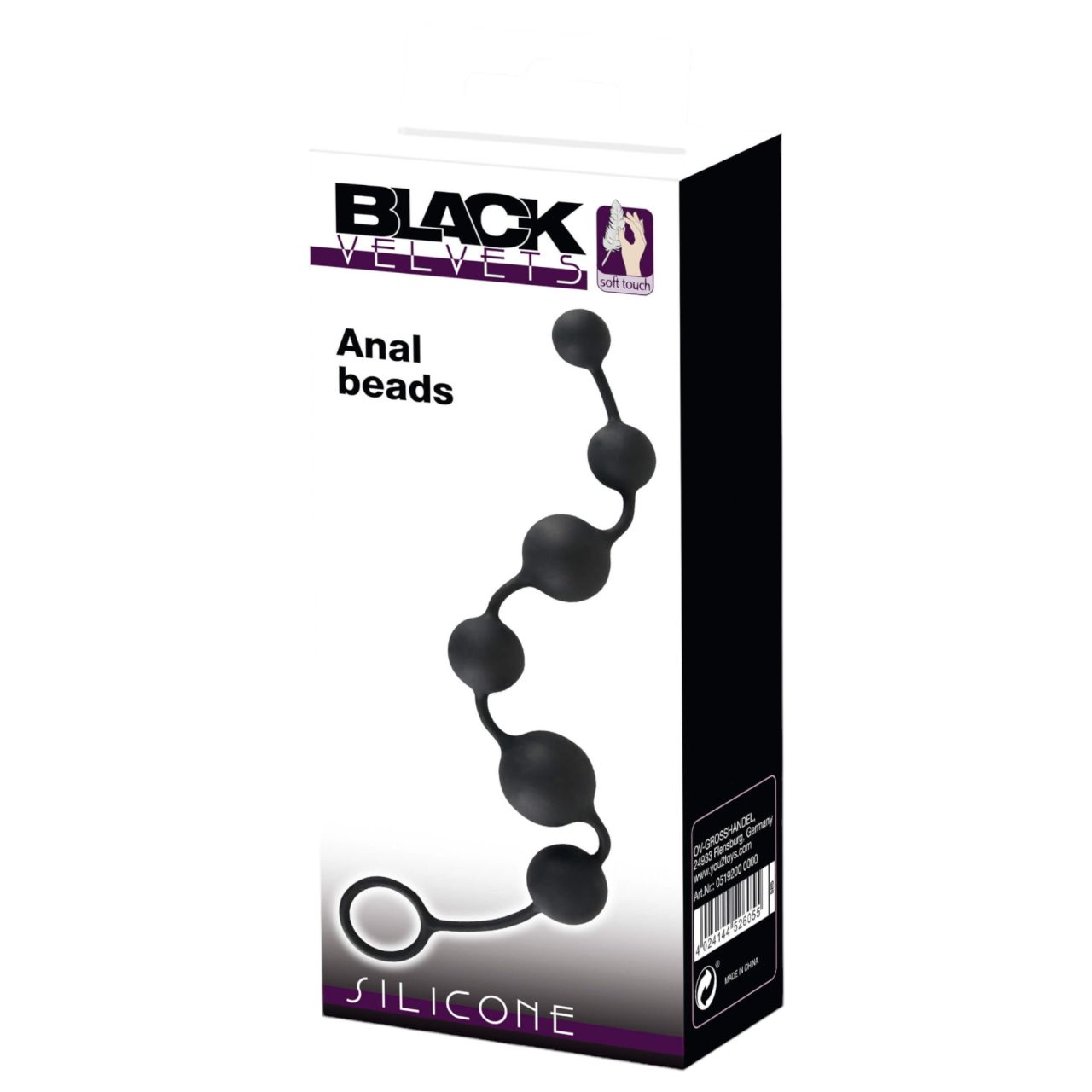 Black Velvets - 6 gyöngyös anál dildó (fekete) Black Velvets - 6 gyöngyös anál dildó (fekete)