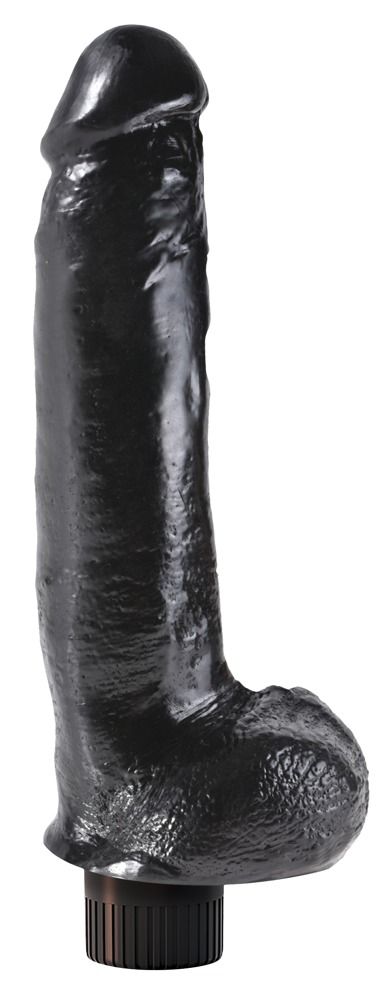King Cock 9 - hajlítható, talpas vibrátor (26cm) - fekete
