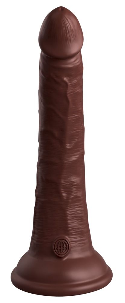 King Cock Elite 7- tapadótalpas, élethű dildó (18cm) - barna