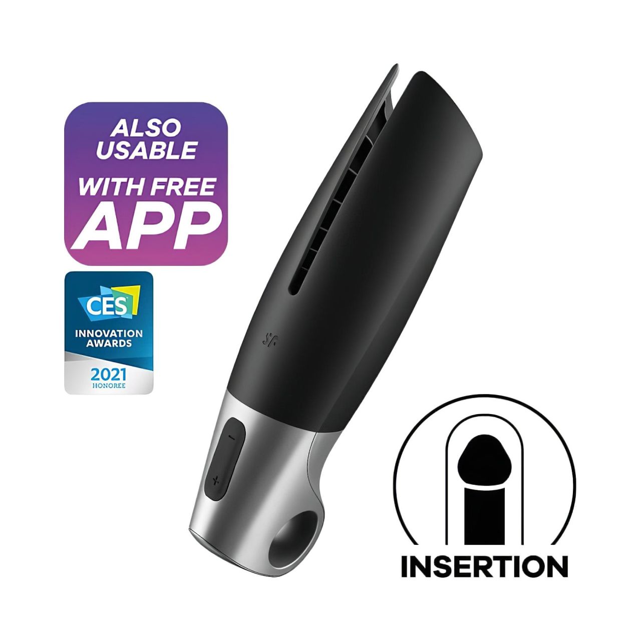 Satisfyer Power - okos, akkus maszturbátor (fekete) Satisfyer Power - okos, akkus maszturbátor (fekete)