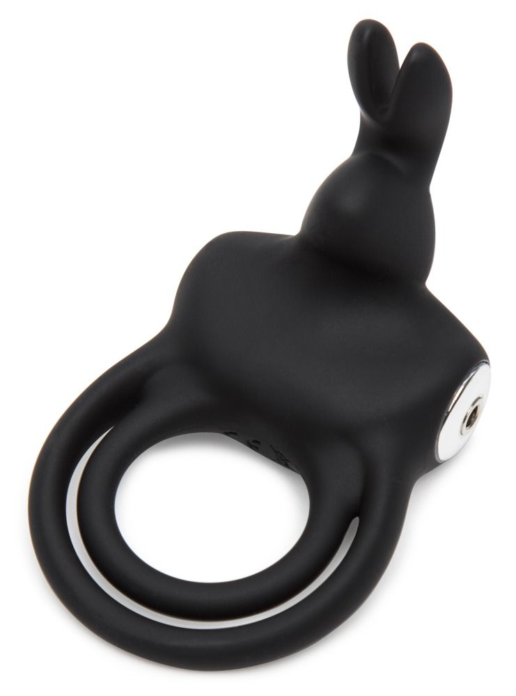 Happyrabbit Cock - vízálló, akkus pénisz- és heregyűrű (fekete)