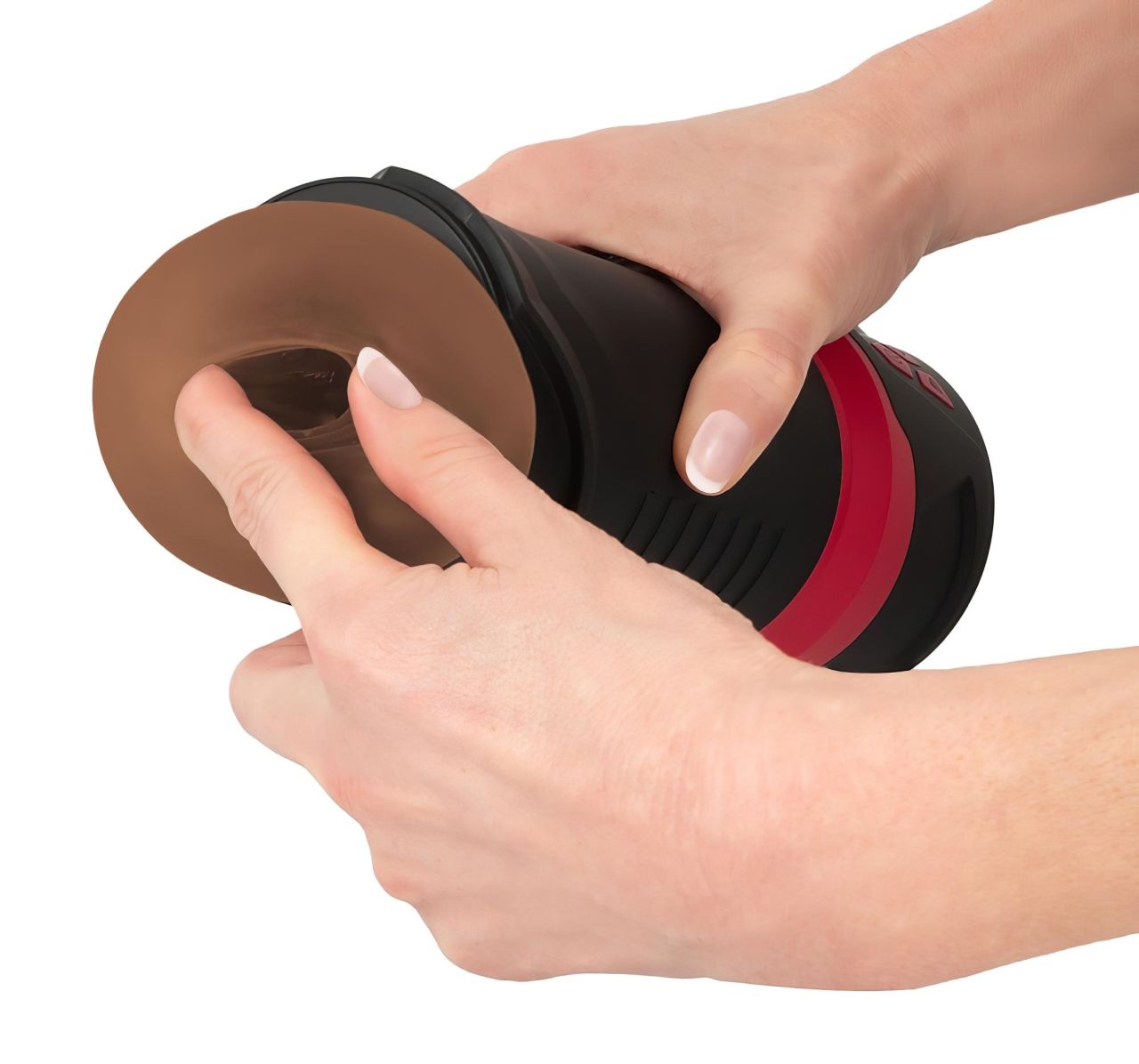 WYNE 04 - akkus, rezgő-szívó maszturbátor (barna)