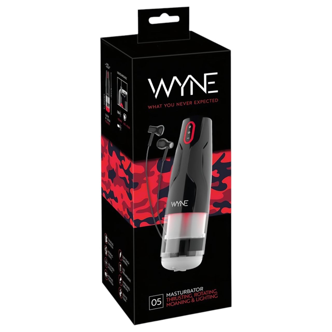 WYNE 05 - akkus, forgó maszturbátor (fekete-fehér) WYNE 05 - akkus, forgó maszturbátor (fekete-fehér)