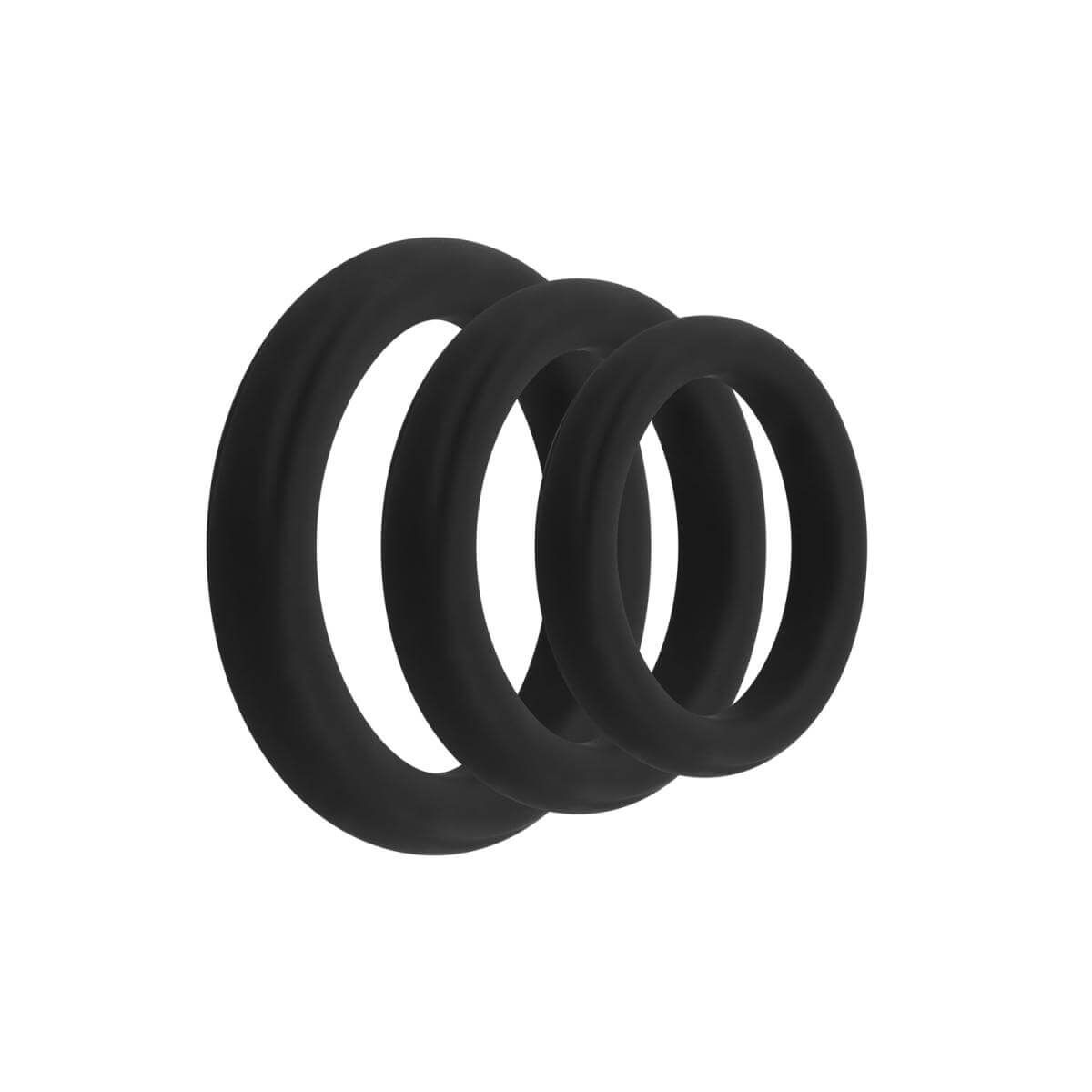 Easytoys Explore Ring - péniszgyűrű szett - 3 részes (fekete)