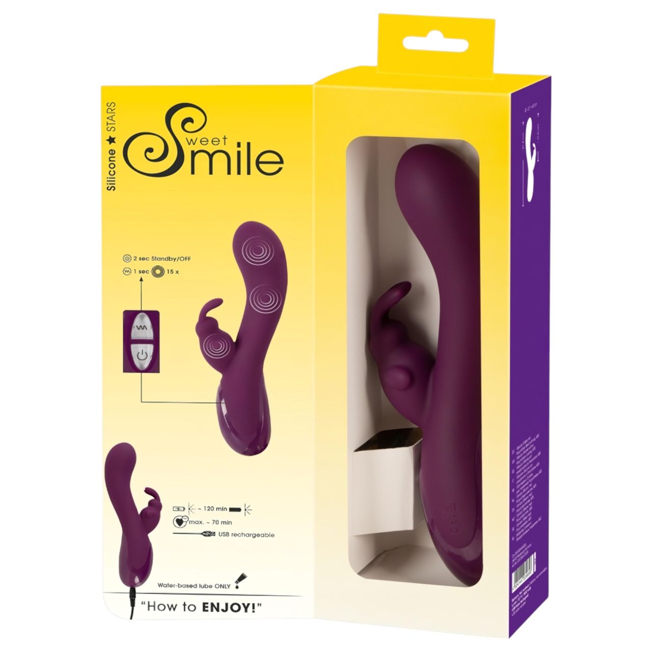 SMILE - akkus 3 motoros, csiklókaros vibrátor (lila) SMILE - akkus 3 motoros, csiklókaros vibrátor (lila)