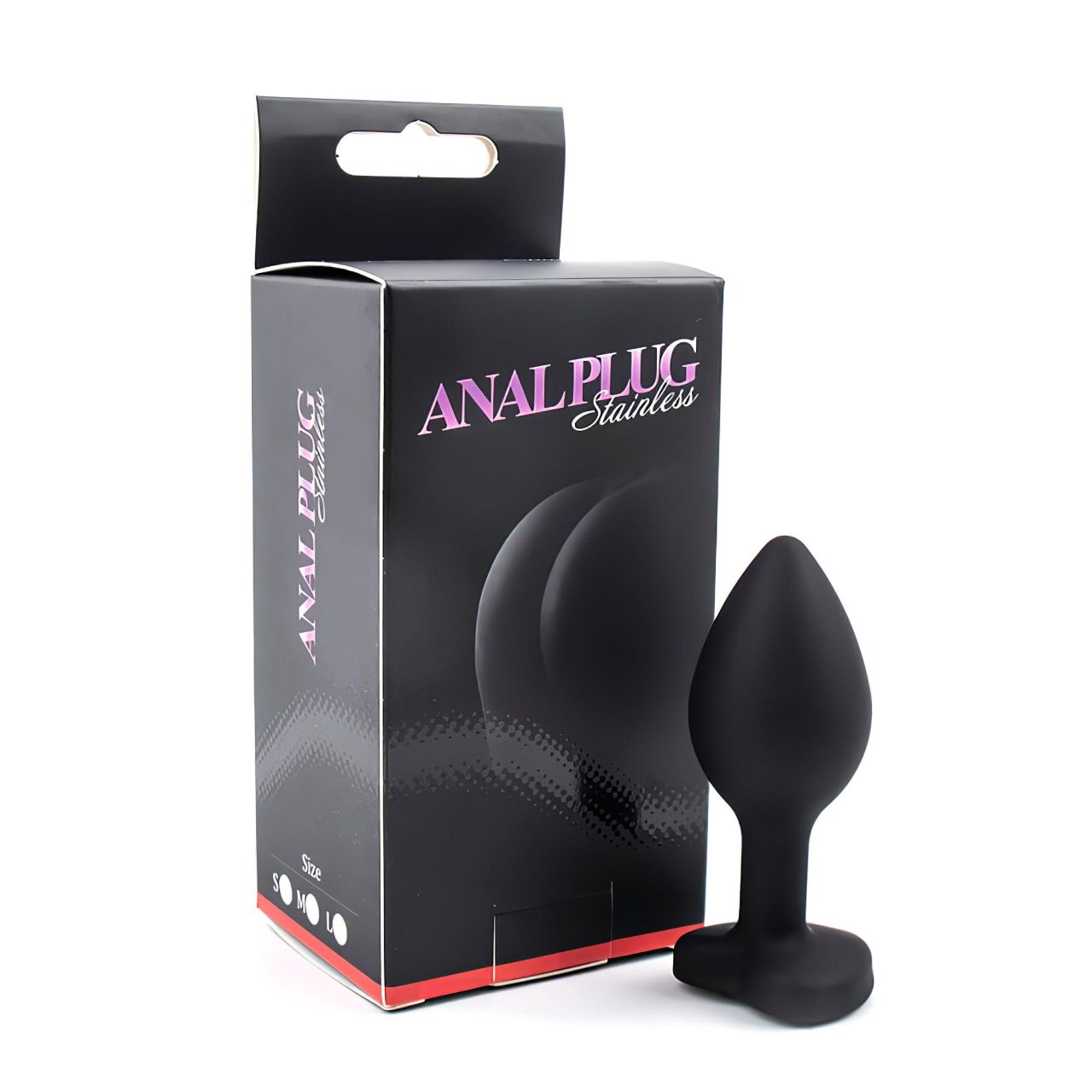 Sunfo - szilikon anál plug szív alakú kővel (fekete-fehér) Sunfo - szilikon anál plug szív alakú kővel (fekete-fehér)