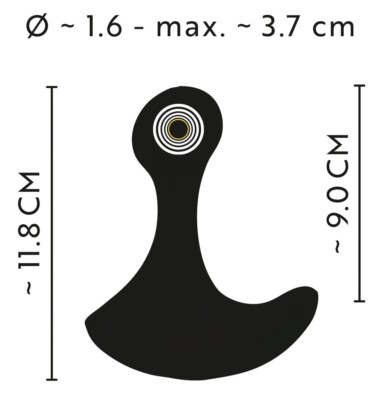 ANOS - vízálló anál vibrátor (fekete) ANOS - vízálló anál vibrátor (fekete)