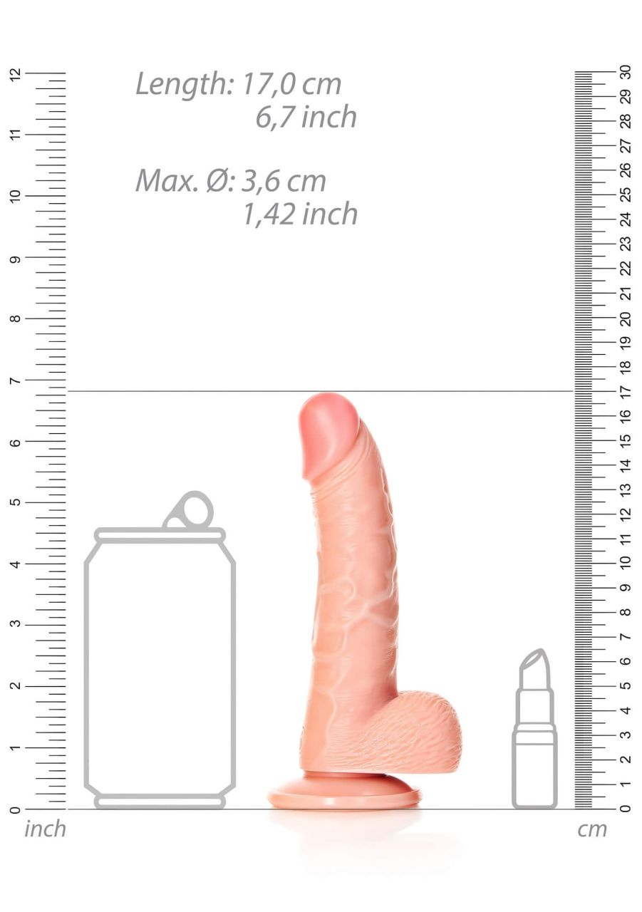 RealRock - tapadótalpas, herés realisztikus dildó - 15,5cm (natúr)