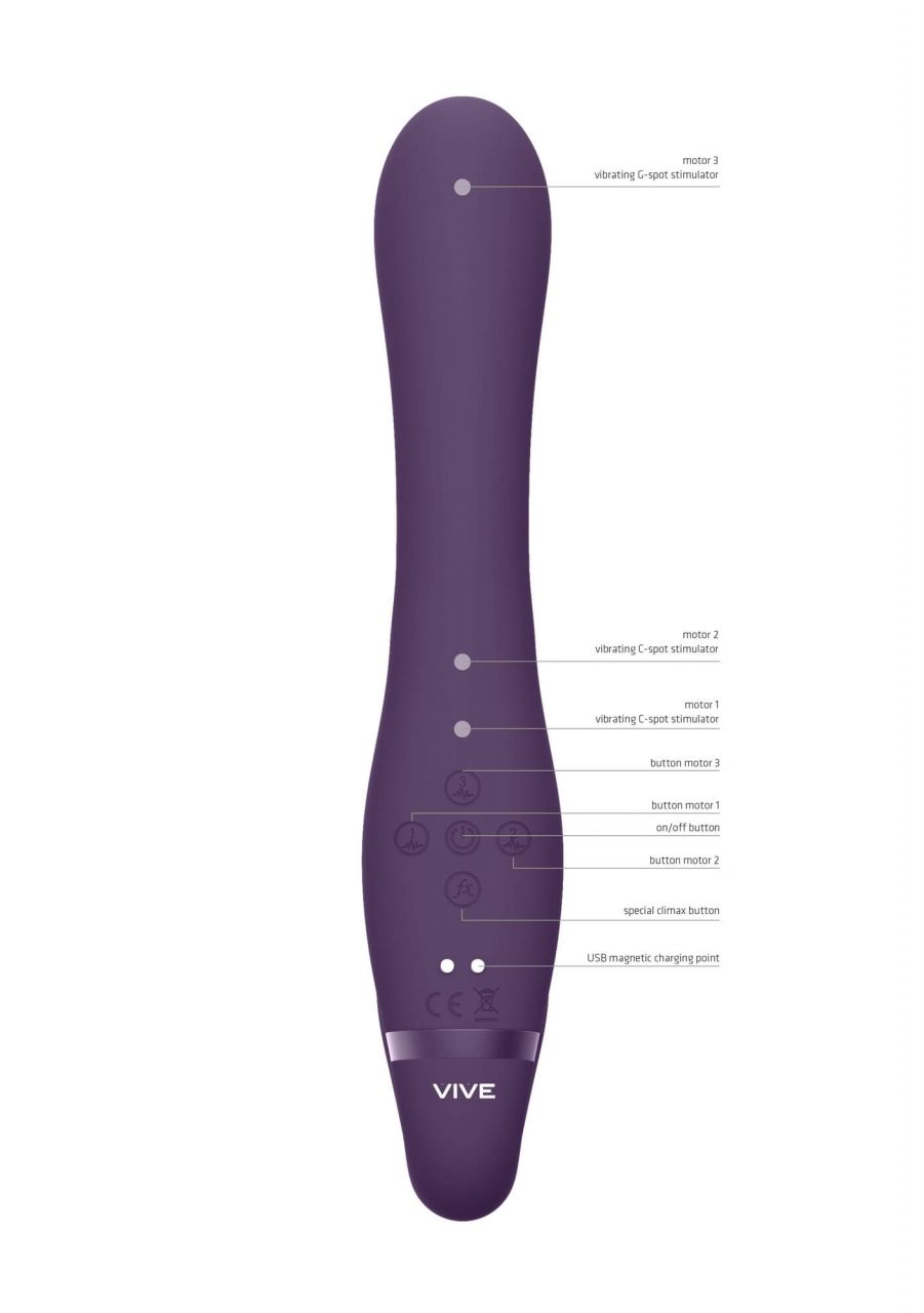 Vive Suki - akkus, tartópánt nélküli felcsatolható vibrátor (lila)
