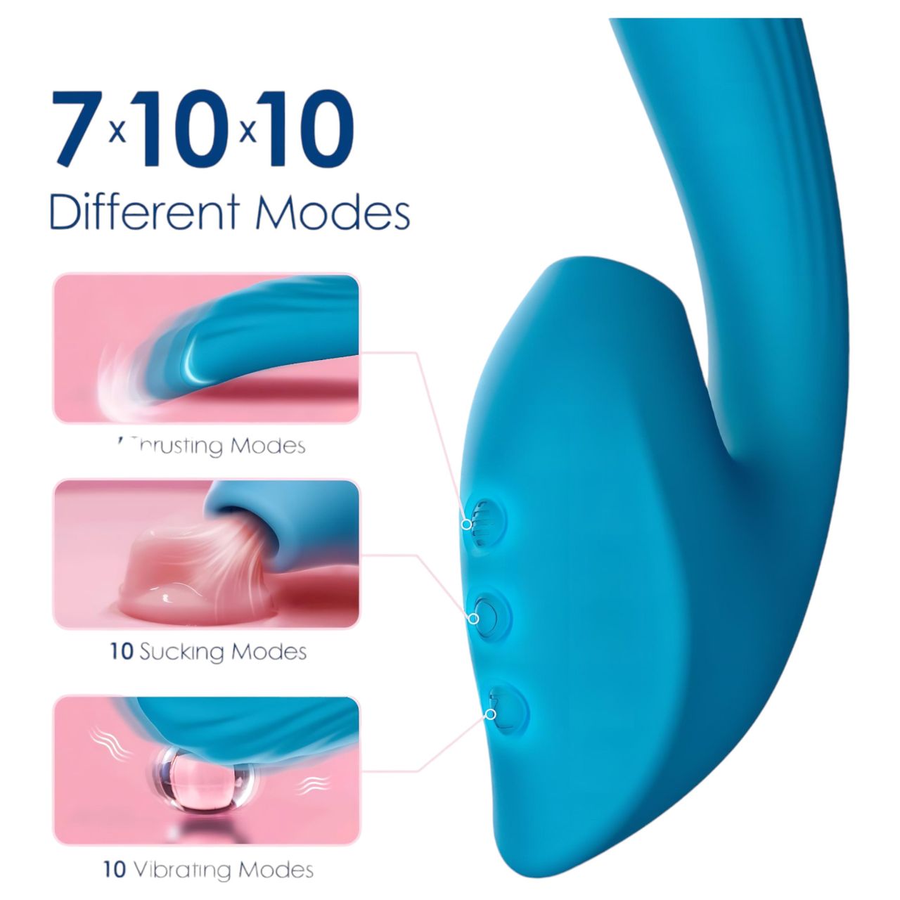 / Vibeconnect - vízálló G-pont vibrátor és csiklóizgató (kék)